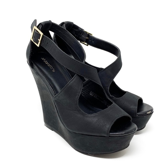 Xhilaration Shoes - Xhilaration | Black Wedges Size 7